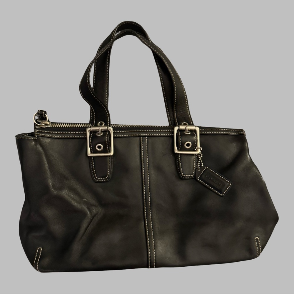 COACH Y2K Black Leather Legacy Satchel Handbag - Picture 2 of 14